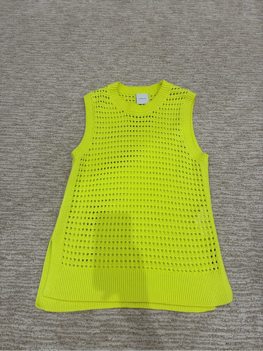 Varley Neon Yellow Sleeveless Women’s Darin Longline Knit Tank. SIZE X-SMALL